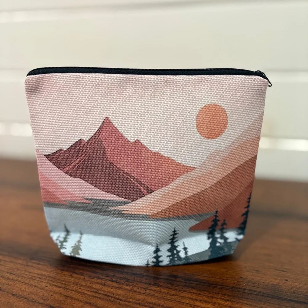 Mountain Scene Cosmetic Bag